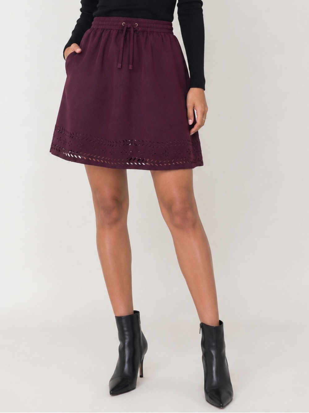 J.Crew Mini Skirt Preppy Cottagecore laser Cut Purple Size 0